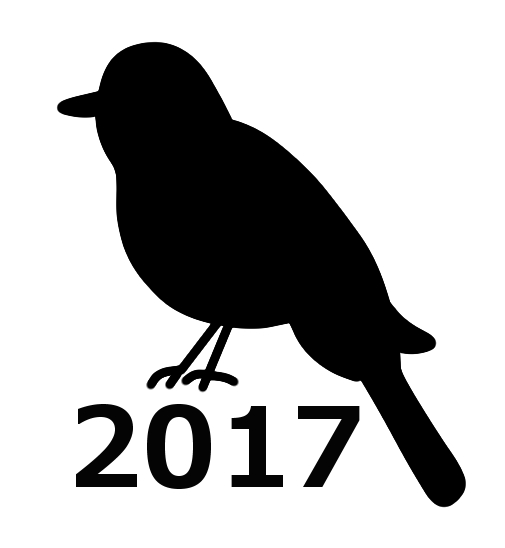 酉年の年賀状素材 ワンポイントイラスト 小鳥のシルエット 無料イラスト素材 素材ラボ