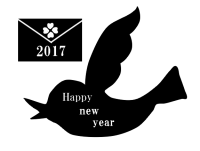 小鳥の酉年シルエ…