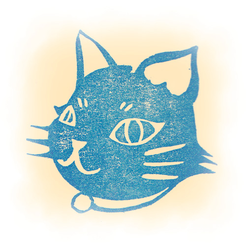 消しゴムハンコ 鈴猫 無料イラスト素材 素材ラボ