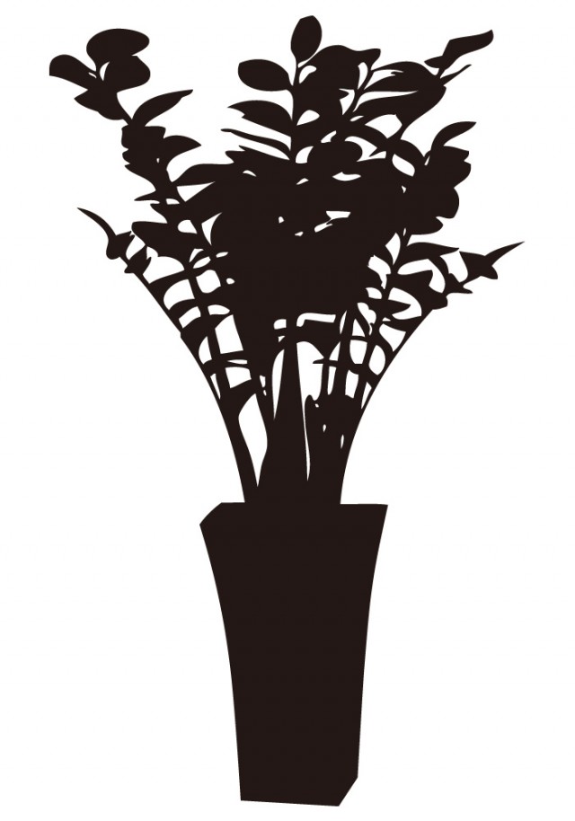 シルエット素材 鉢植え 花瓶の花 01 無料イラスト素材 素材ラボ