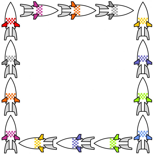 ロケットのフレーム 無料イラスト素材 素材ラボ
