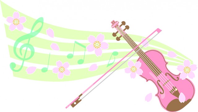 春のバイオリン 無料イラスト素材 素材ラボ