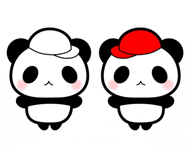 赤白帽をかぶったパンダちゃんイラスト 無料イラスト素材 素材ラボ
