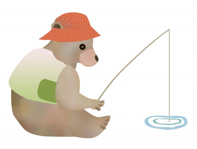 釣りする熊さん 無料イラスト素材 素材ラボ