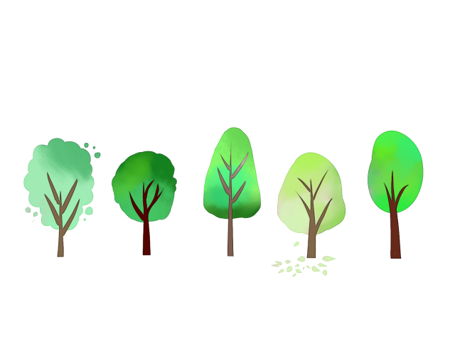 新緑の樹々 無料イラスト素材 素材ラボ