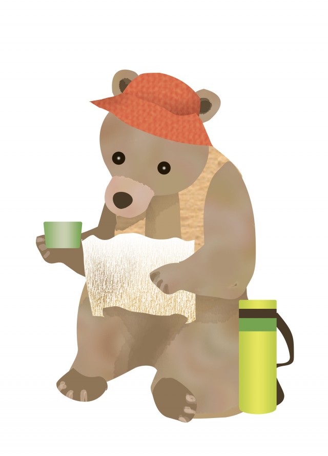 トレッキング熊さん 無料イラスト素材 素材ラボ