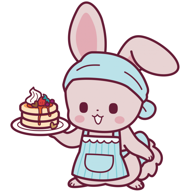 うさぎさんとホットケーキ 無料イラスト素材 素材ラボ