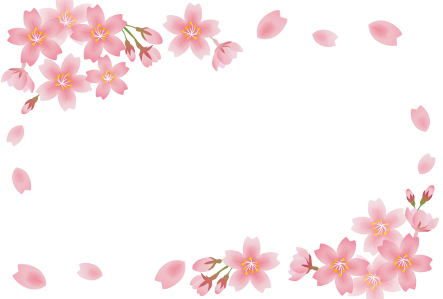桜の花フレーム【透過PNG、JPG】