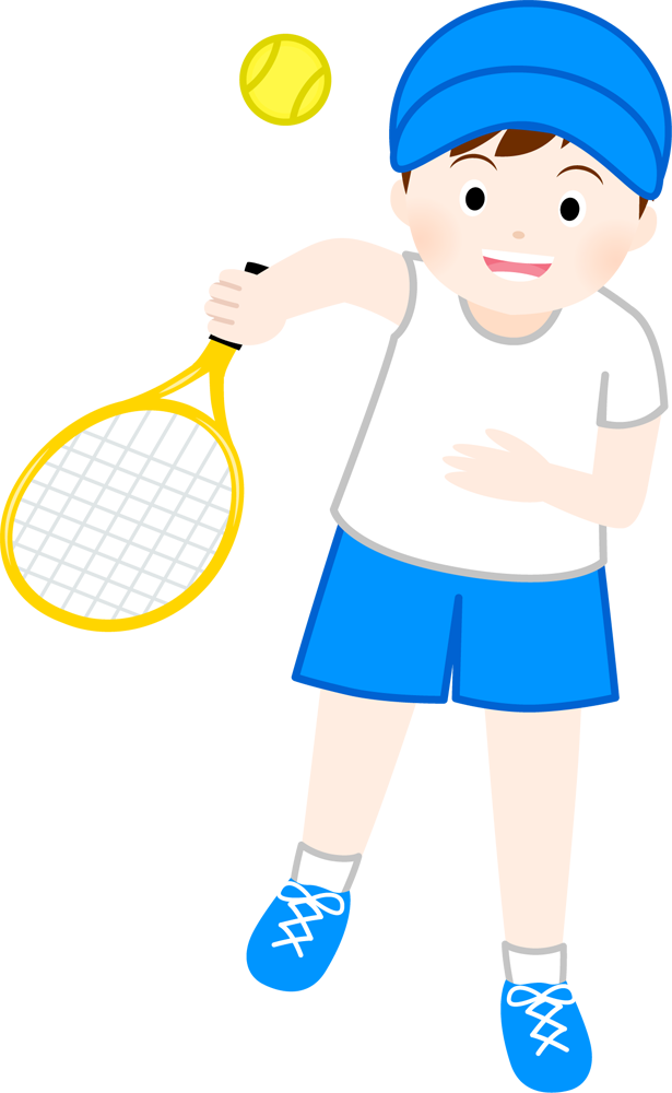 テニスでサーブする男の子 Csai Png 無料イラスト素材 素材ラボ