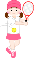 テニスする女の子…