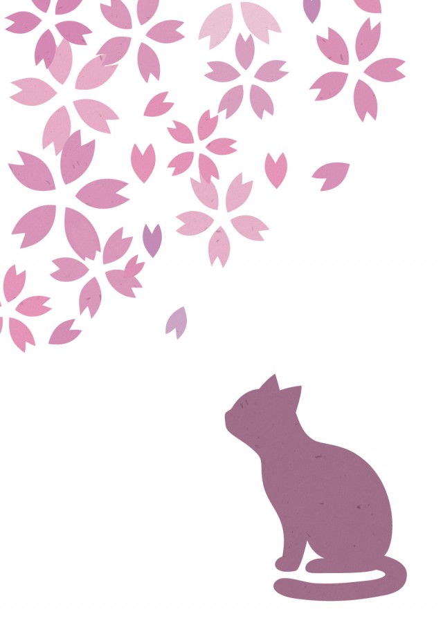 猫と桜 無料イラスト素材 素材ラボ