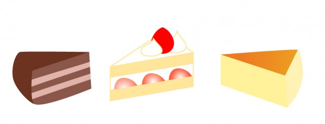ケーキ三種類のイラスト 無料イラスト素材 素材ラボ