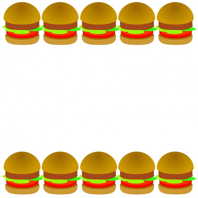ハンバーガーのフレーム 無料イラスト素材 素材ラボ