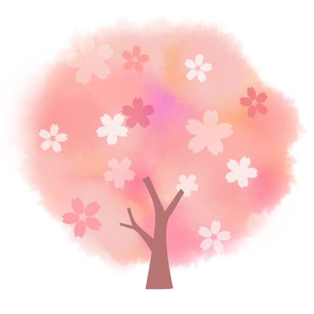 ぜいたく桜の 木 イラスト 簡単 美しい花の画像