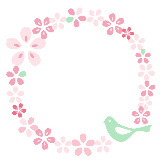 桜のリース 無料イラスト素材 素材ラボ