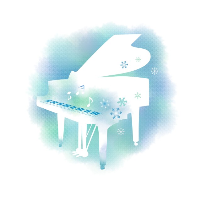 白いピアノ2 雪 無料イラスト素材 素材ラボ