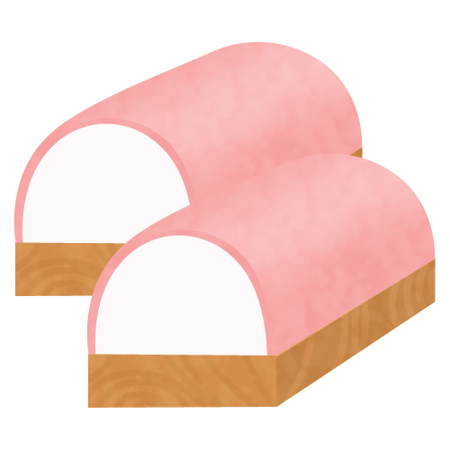 ピンク色のかまぼこ | 無料イラスト素材｜素材ラボ