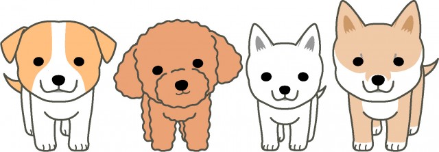 ４匹の子犬 無料イラスト素材 素材ラボ