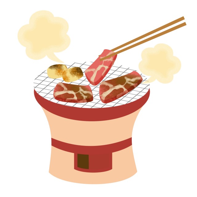 七輪で焼肉 無料イラスト素材 素材ラボ