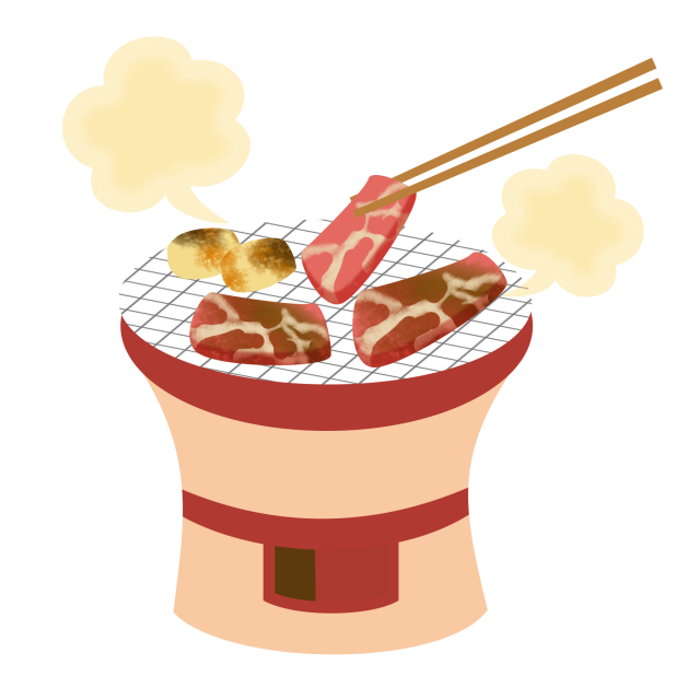 七輪で焼肉 | 無料イラスト素材｜素材ラボ