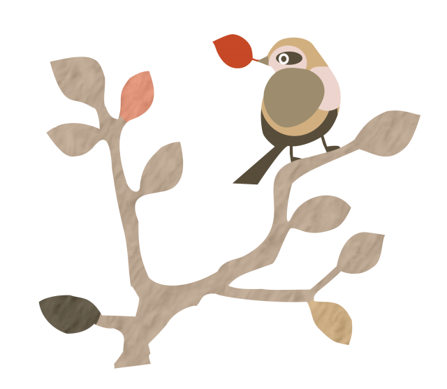 木の上の小鳥 無料イラスト素材 素材ラボ