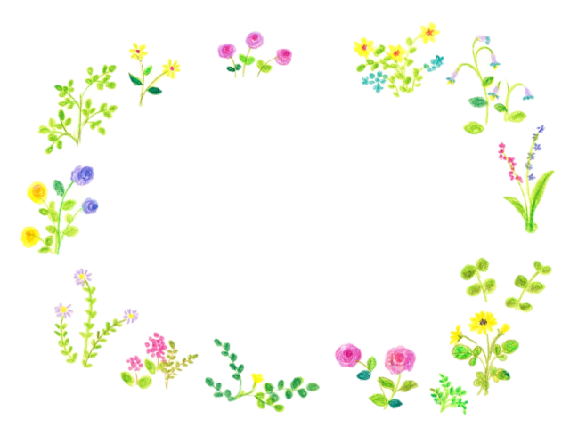 春のお花畑フレーム 無料イラスト素材 素材ラボ