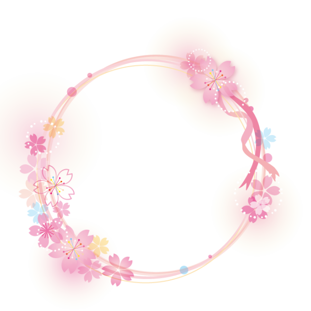 春色 桜のリース風イラスト 無料イラスト素材 素材ラボ