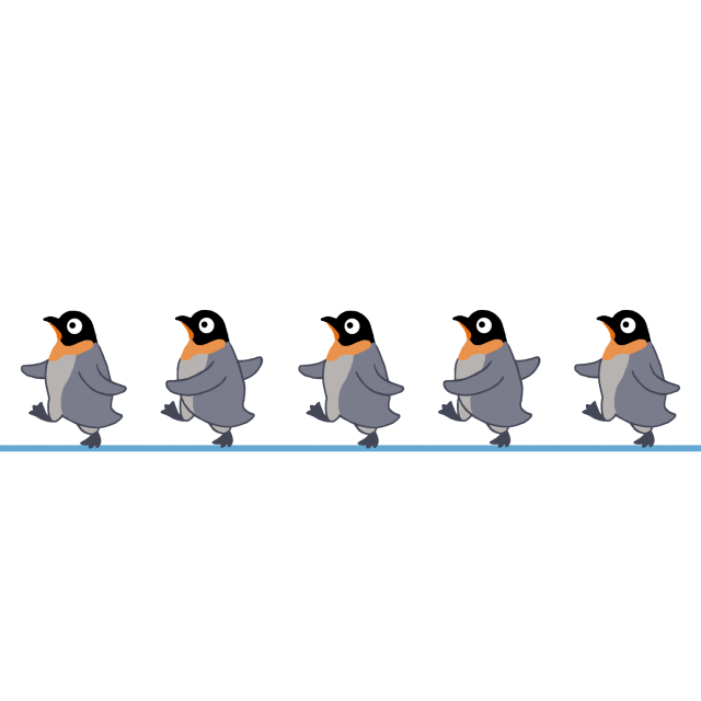 交通のイラスト ペンギンの行進 スムーズ 無料イラスト素材 素材ラボ