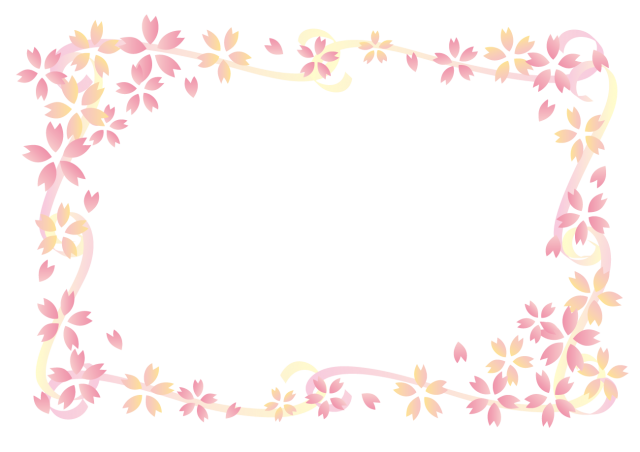 桜とリボンのフレーム 無料イラスト素材 素材ラボ