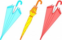 3本の傘のイラス…