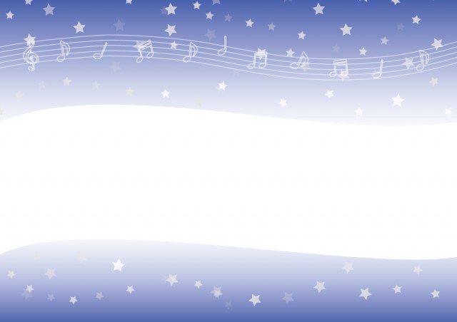 星空と音符のフレーム 無料イラスト素材 素材ラボ