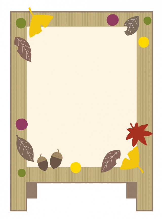 秋の彩り看板フレーム 無料イラスト素材 素材ラボ