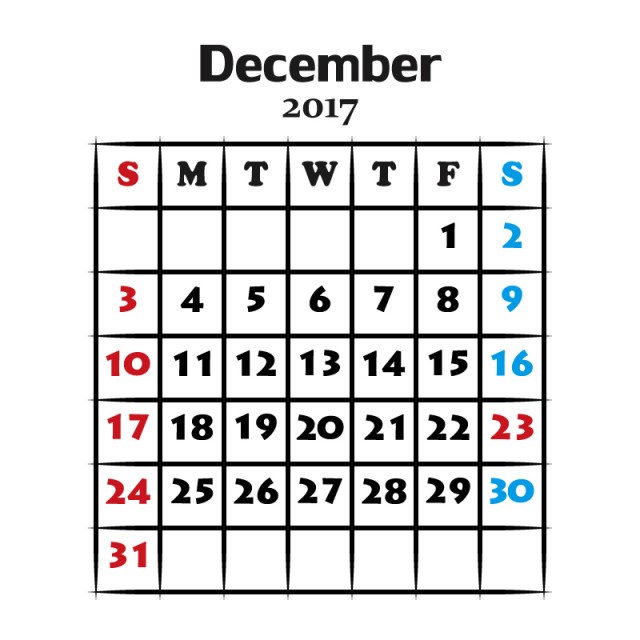 カレンダー 144 17年12月 Jpg Ping 無料イラスト素材 素材ラボ