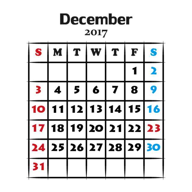カレンダー 144 17年12月 Jpg Ping 無料イラスト素材 素材ラボ