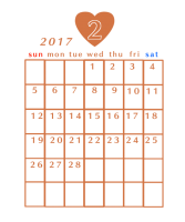 2月のカレンダー…