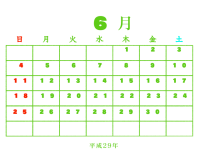 6月のカレンダー…