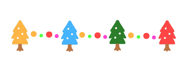 クリスマスツリーとドットのラインのイラスト | 無料イラスト素材｜素材ラボ