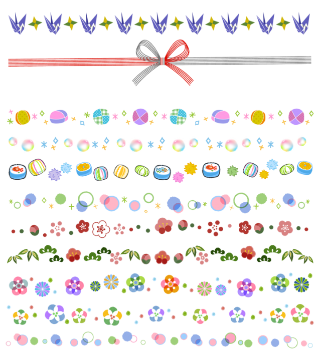 和風なラインセット 無料イラスト素材 素材ラボ