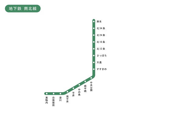 北海道 地下鉄 南北線 路線図 無料イラスト素材 素材ラボ