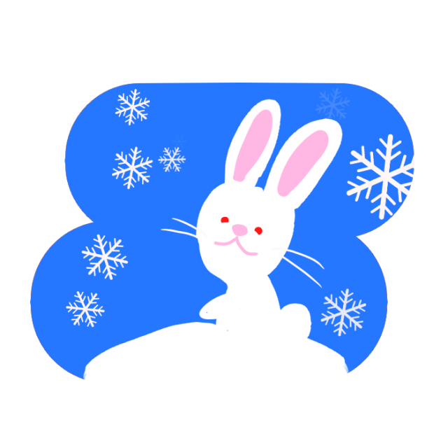 冬のウサギと雪の結晶のイラスト 無料イラスト素材 素材ラボ