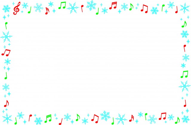 クリスマスの音楽のシンプルフレーム 無料イラスト素材 素材ラボ