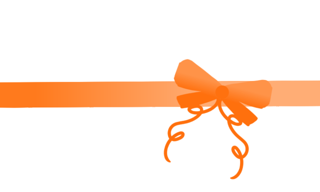 オレンジ色のリボンのラインのイラスト 無料イラスト素材 素材ラボ