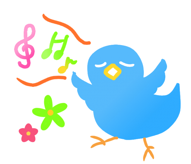 歌う幸福の青い小鳥のイラスト 無料イラスト素材 素材ラボ