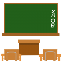 教室と黒板のフレ…