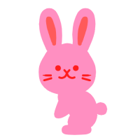 ピンク色のウサギ…
