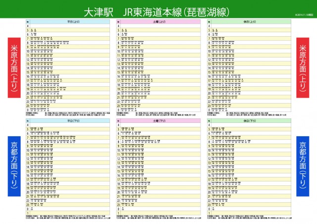 Jr東海道本線 琵琶湖線 大津駅の時刻表です 無料イラスト素材 素材ラボ