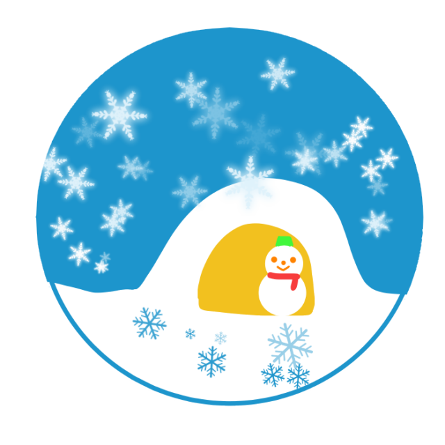 かまくらのなかにいる雪だるまのイラスト 無料イラスト素材 素材ラボ