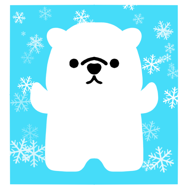 雪の結晶とシロクマのイラスト 無料イラスト素材 素材ラボ