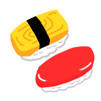 寿司の玉子とマグ…