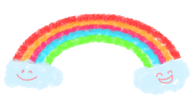 クレヨン風の虹と雲のイラスト 無料イラスト素材 素材ラボ